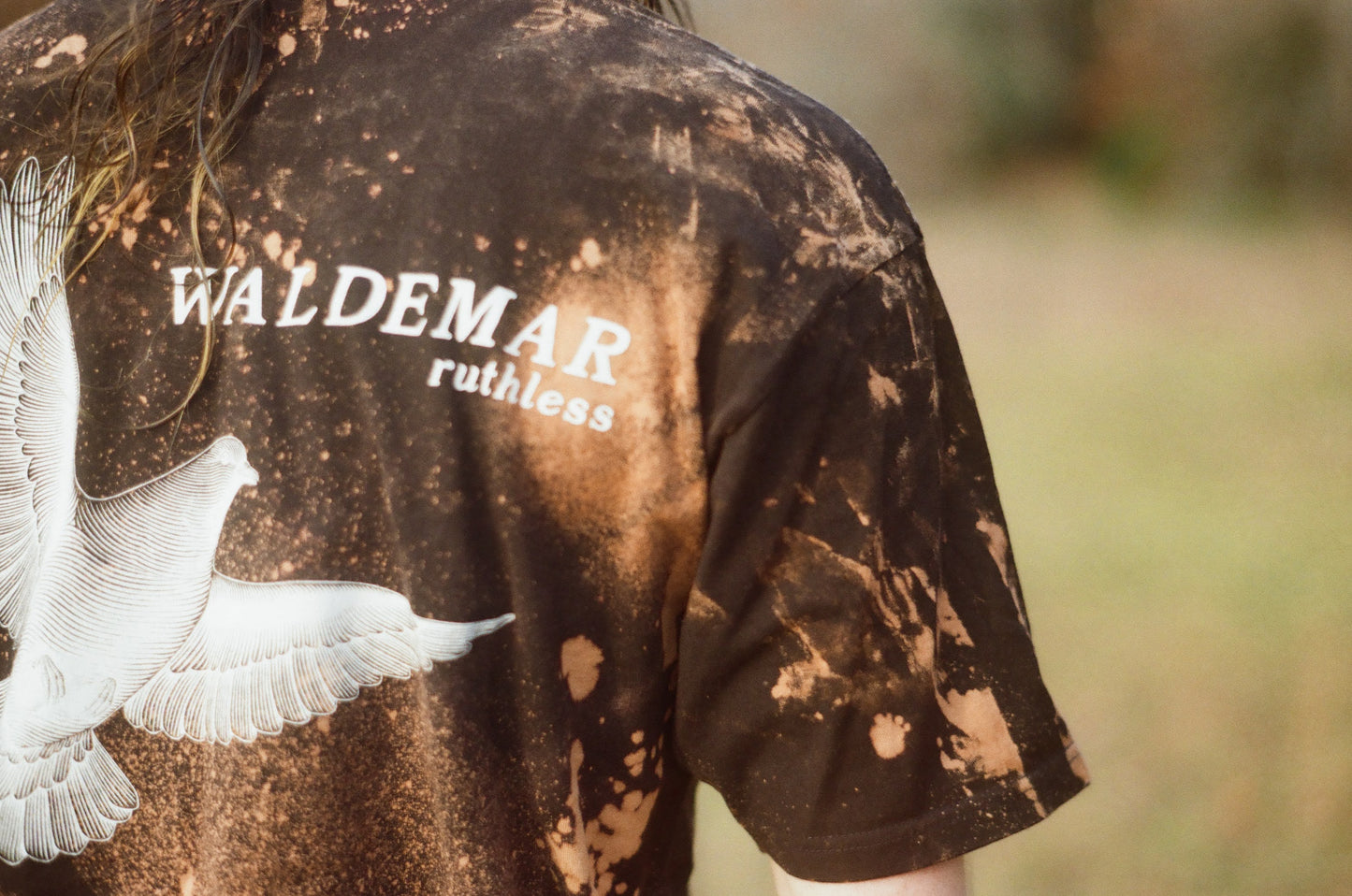 Hand Bleached Pigeon Pocket T-Shirt