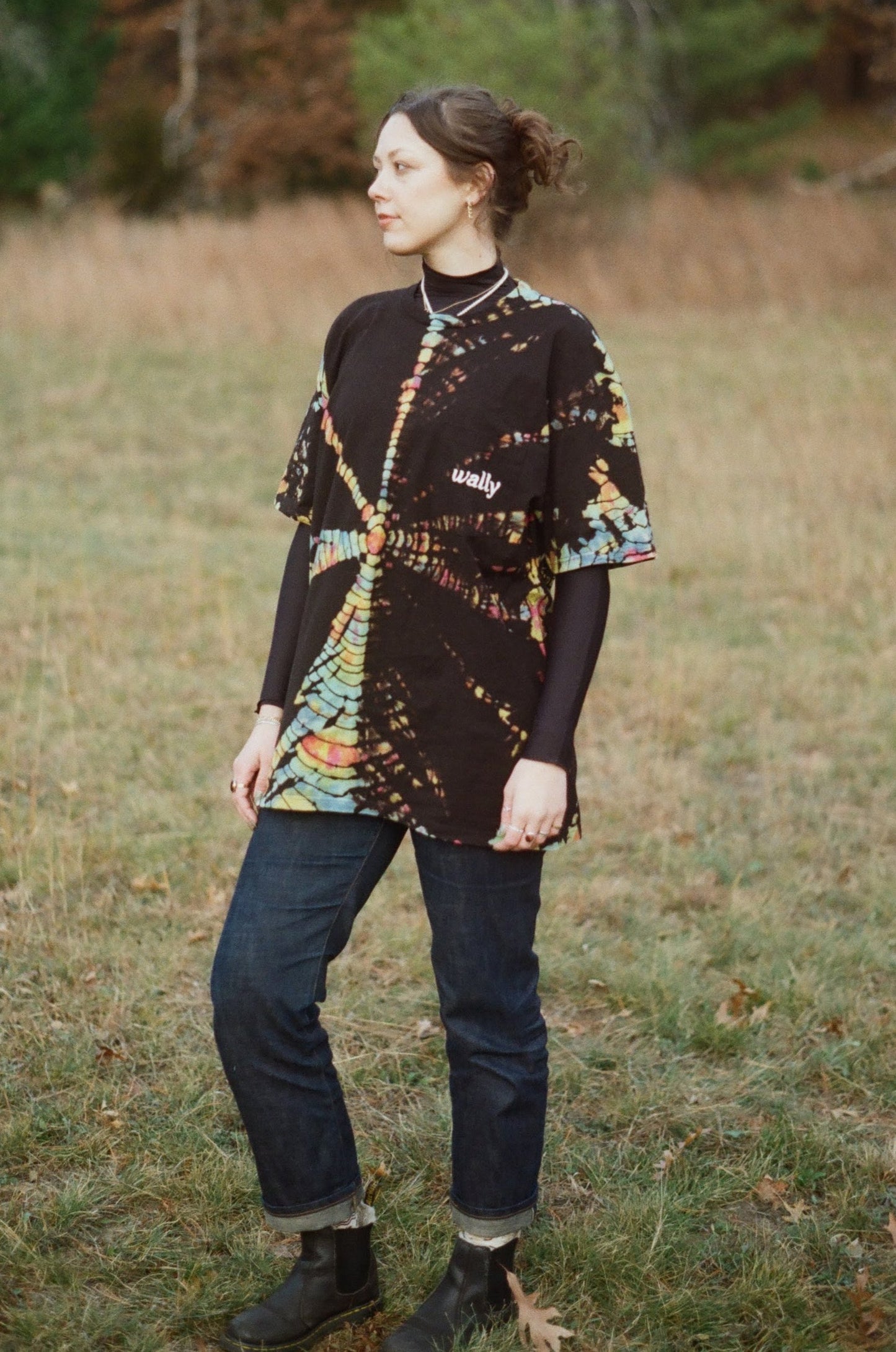 Hand Tie-Dyed Pigeon Pocket T-Shirt