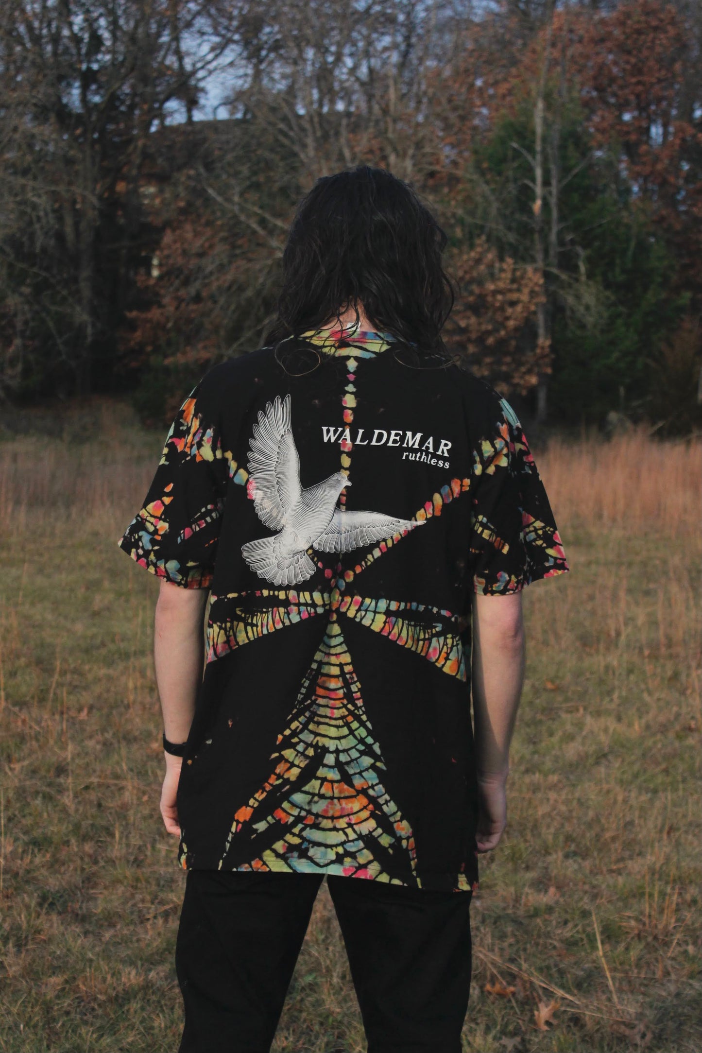 Hand Tie-Dyed Pigeon Pocket T-Shirt