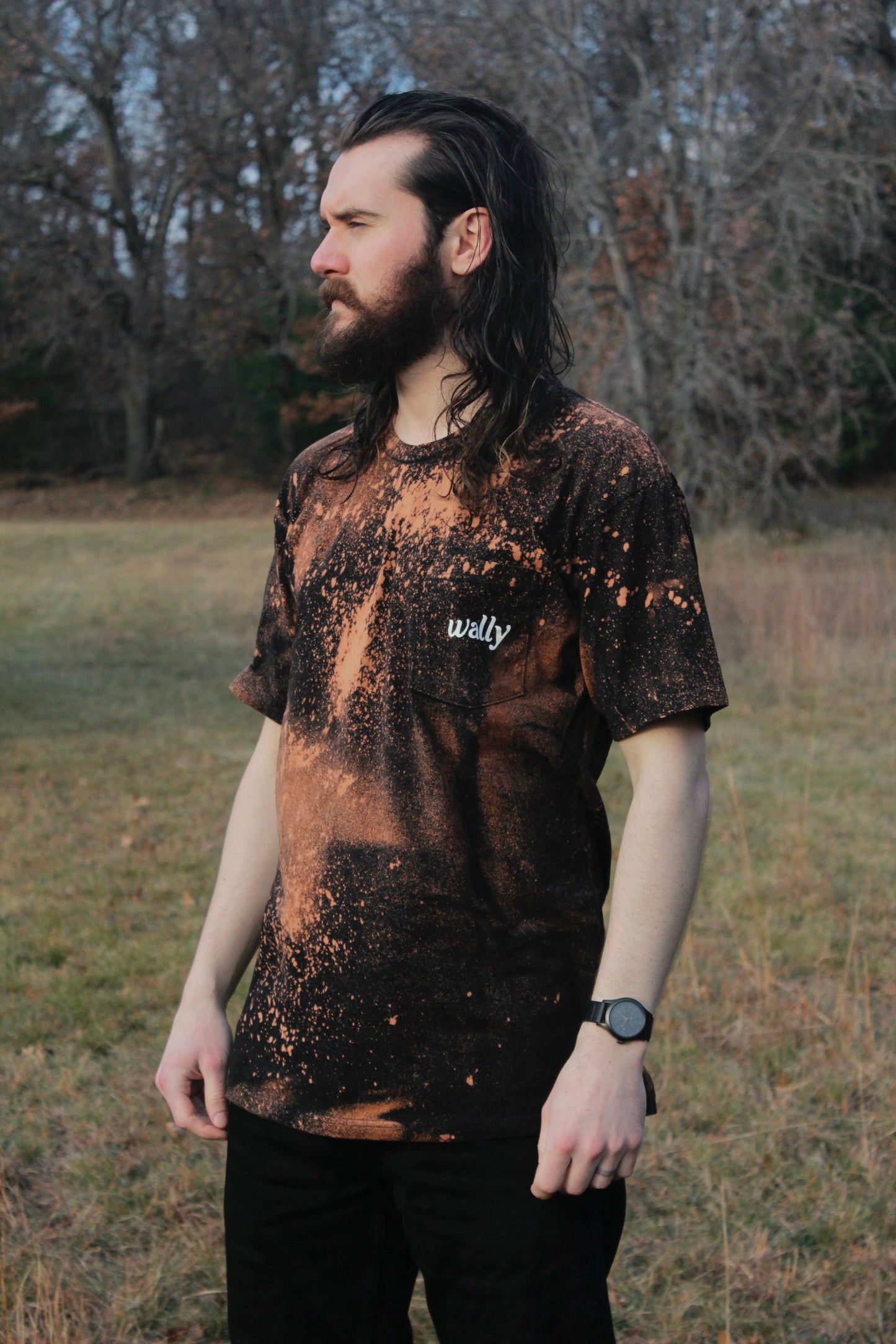 Hand Bleached Pigeon Pocket T-Shirt