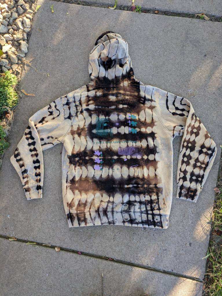 Hand Tie-Dyed Prophet Pullover Hoodie - Bleach White
