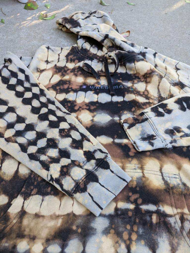 Hand Tie-Dyed Prophet Pullover Hoodie - Bleach White